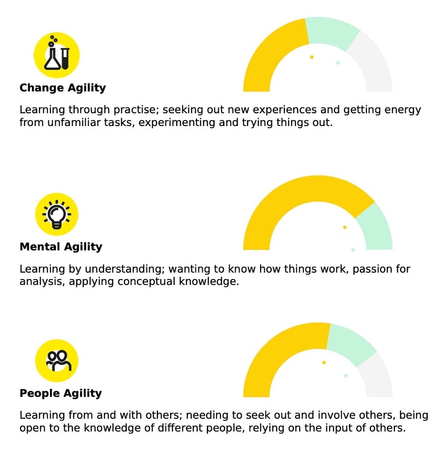report showing what type of agility your staff member has
